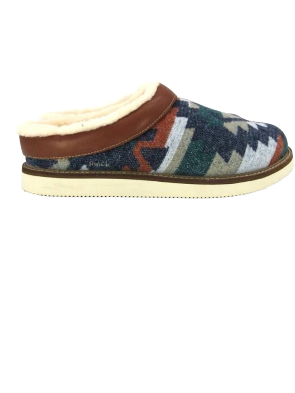 Sanuk Men's Multicolor Patterned Slip-On Mule with Brown Trim NWOT L369